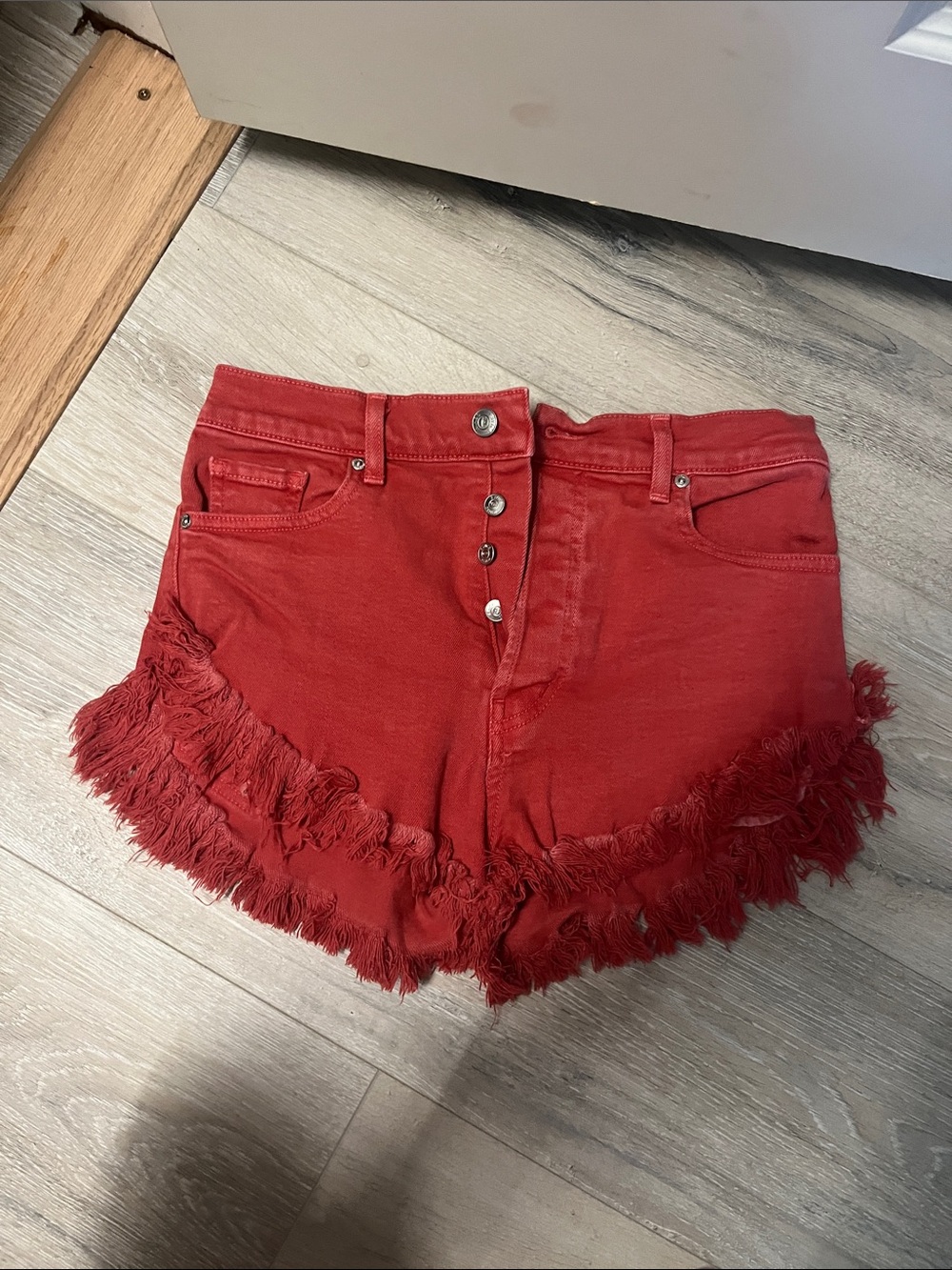 Revice Red Jean Shorts Size 27